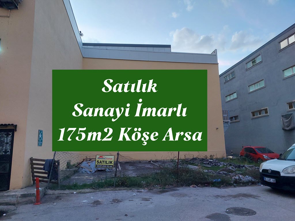 BURSA YILDIRIM YUNUSEMRE MH SATILIK SANAYİ İMARLI 175m2 KÖŞE ARSA